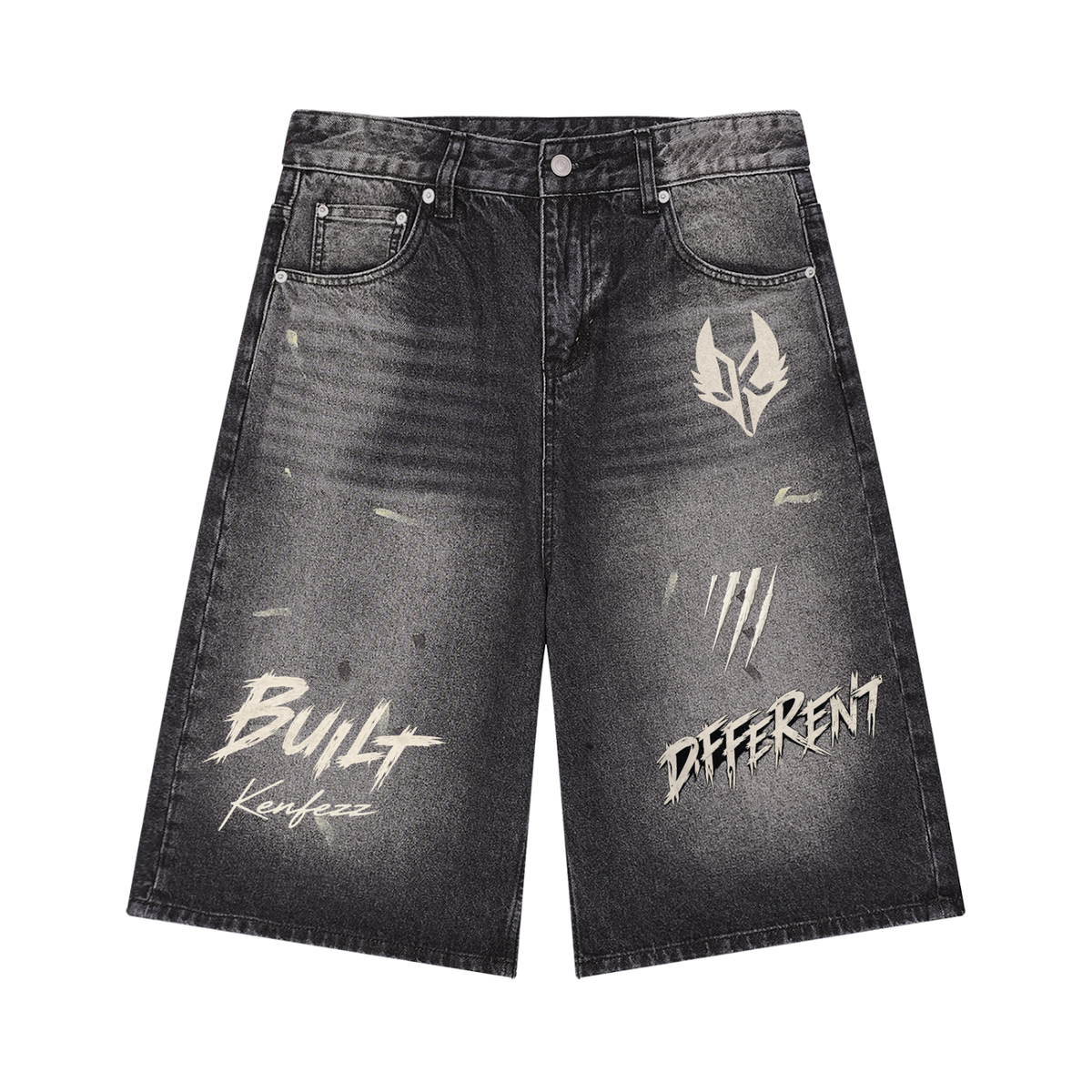 Men’s Vintage Wash Wide Leg Denim Shorts