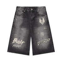 Men’s Vintage Wash Wide Leg Denim Shorts